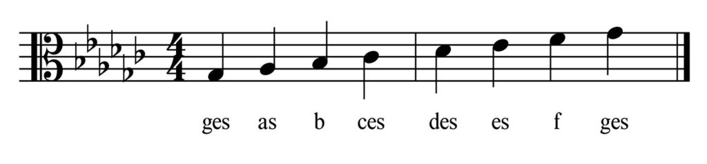 Ges Dur  Tonleiter Altschlüssel