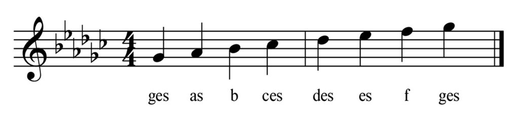 Ges Dur  Tonleiter Violinschlüssel